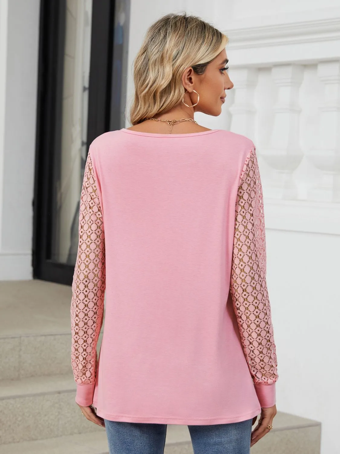 Cutout Round Neck Long Sleeve T-Shirt sold by Charming Charlie product image thumbnail 2