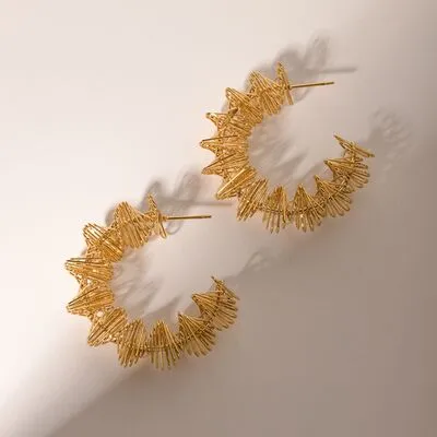 18K Gold-Plated Stainless Steel C-Hoop Earrings sold by Charming Charlie product image thumbnail 2