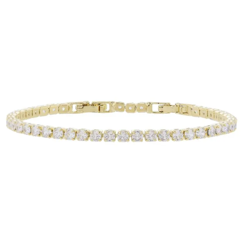 18K Gold Plated Small Cubic Zirconia Crystal Tennis Bracelet Bracelet, 7" Around sold by Charming Charlie