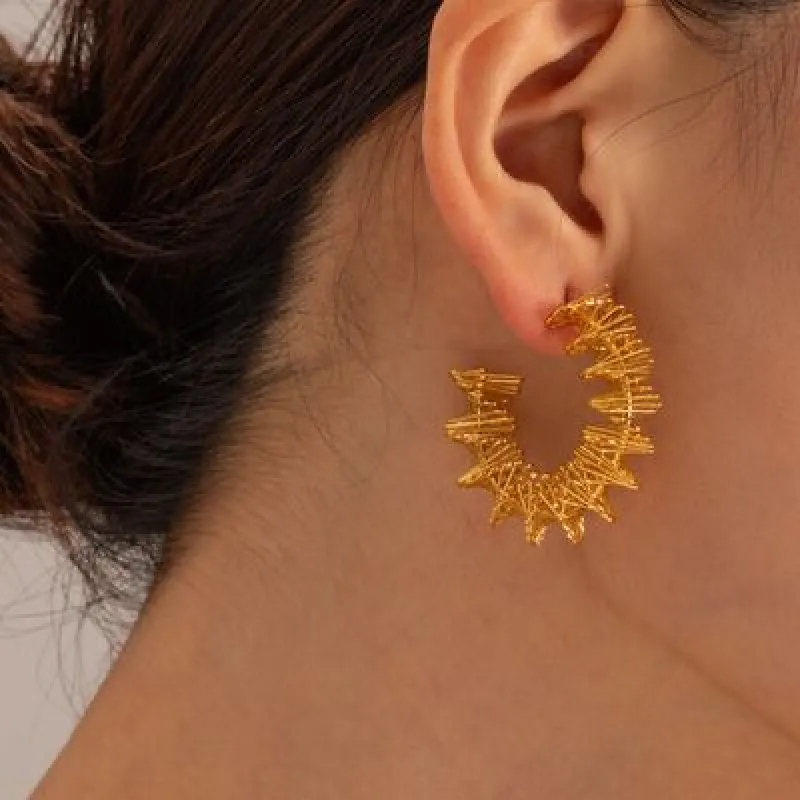 18K Gold-Plated Stainless Steel C-Hoop Earrings sold by Charming Charlie