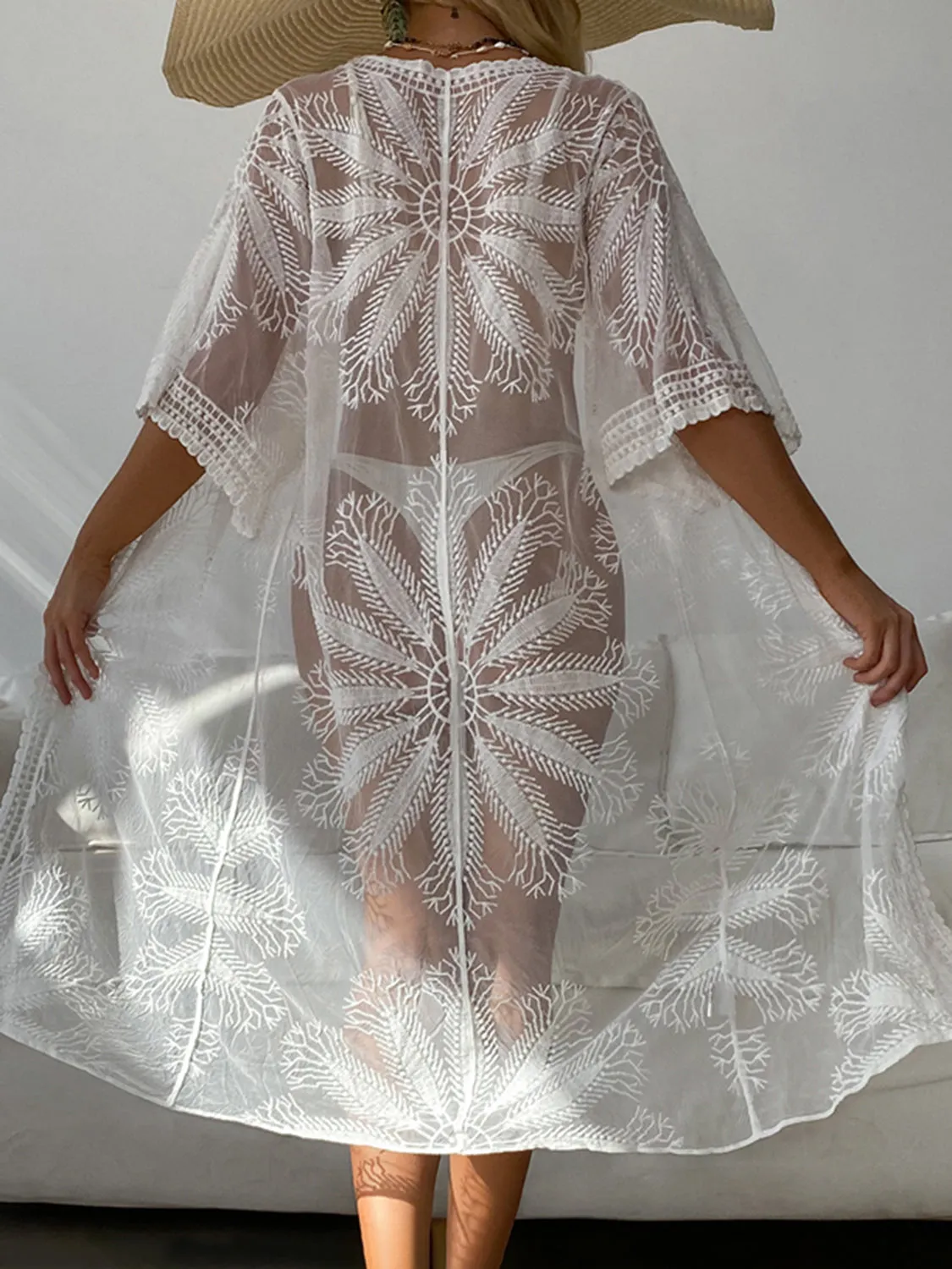 Tied Open Front Half Sleeve Cover Up sold by Charming Charlie product image thumbnail 2