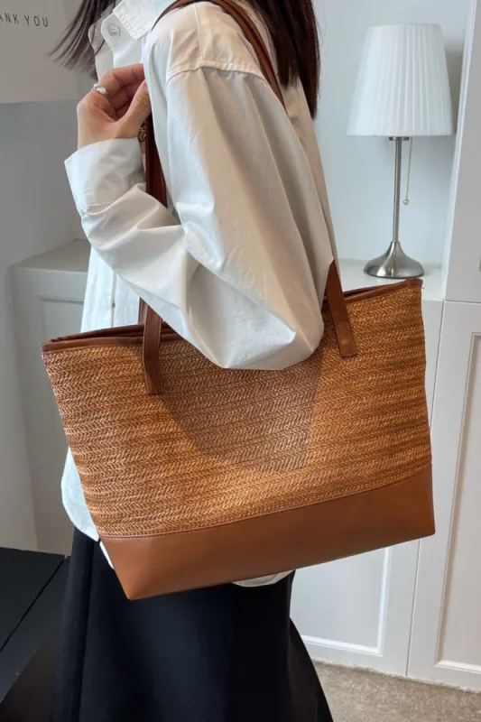 PU Leather Straps Large Tote Bag sold by Charming Charlie
