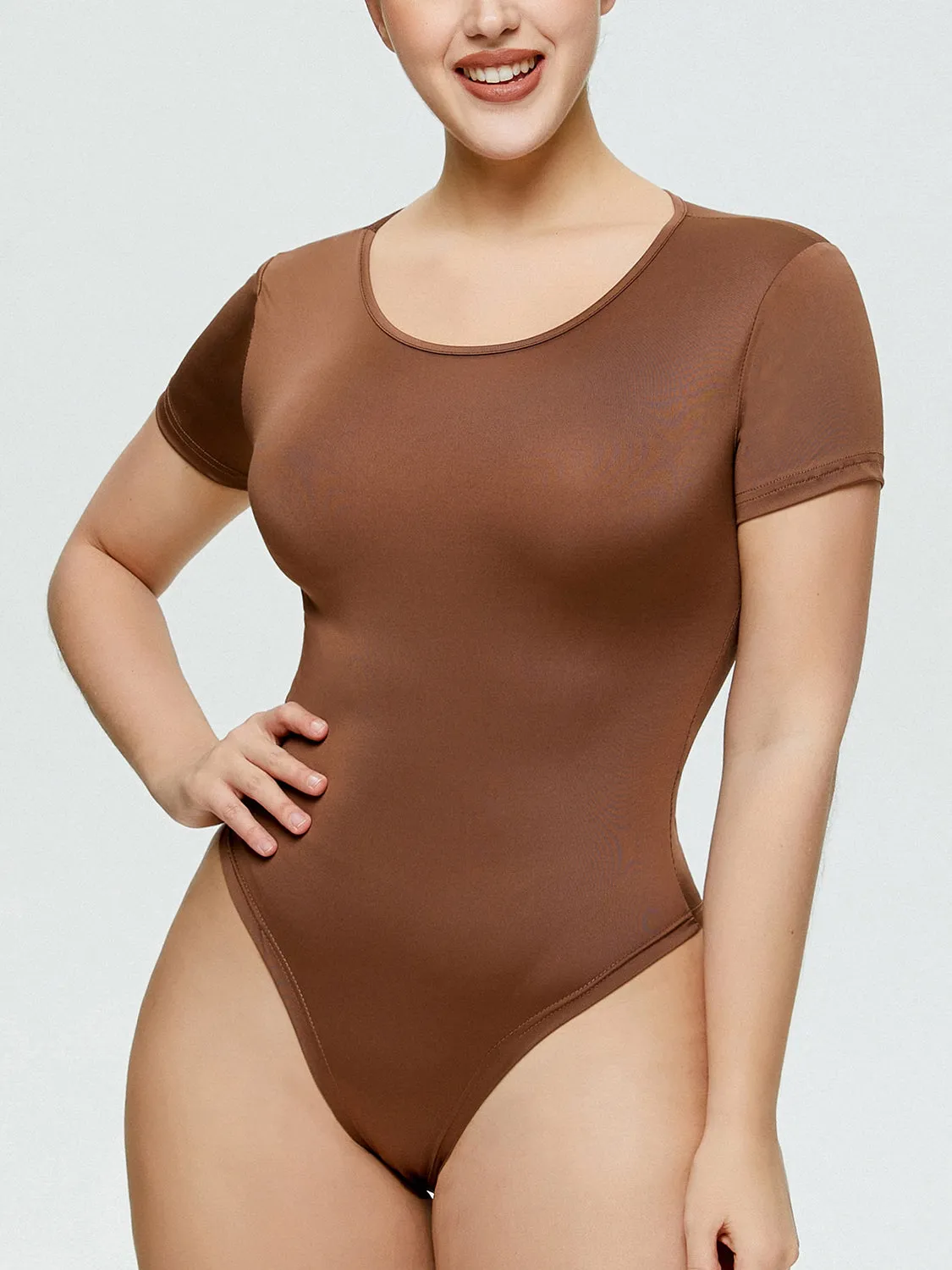 Full Size Round Neck Short Sleeve Bodysuit sold by Charming Charlie product image thumbnail 2