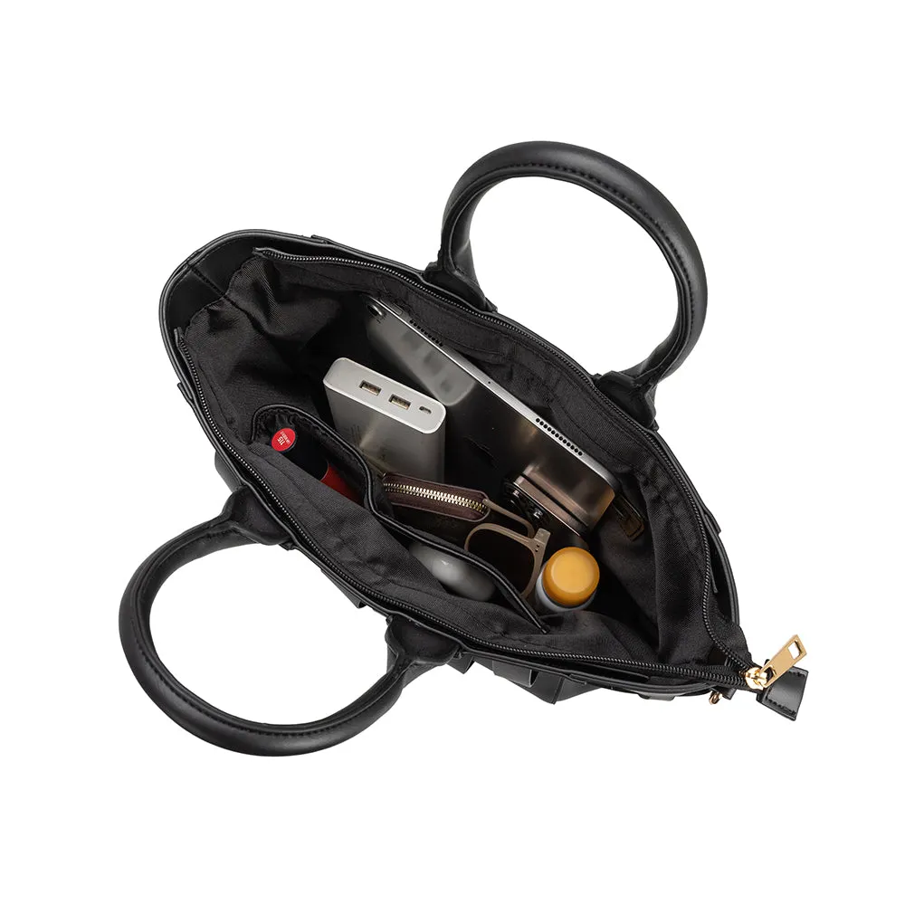 Mya Black Large Recycled Vegan Tote Bag sold by Charming Charlie product image thumbnail 5