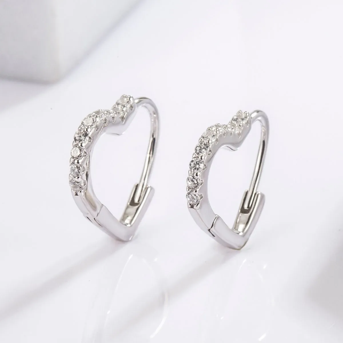 925 Serling Silver Zircon Heart Shape Earrings sold by Charming Charlie product image thumbnail 3