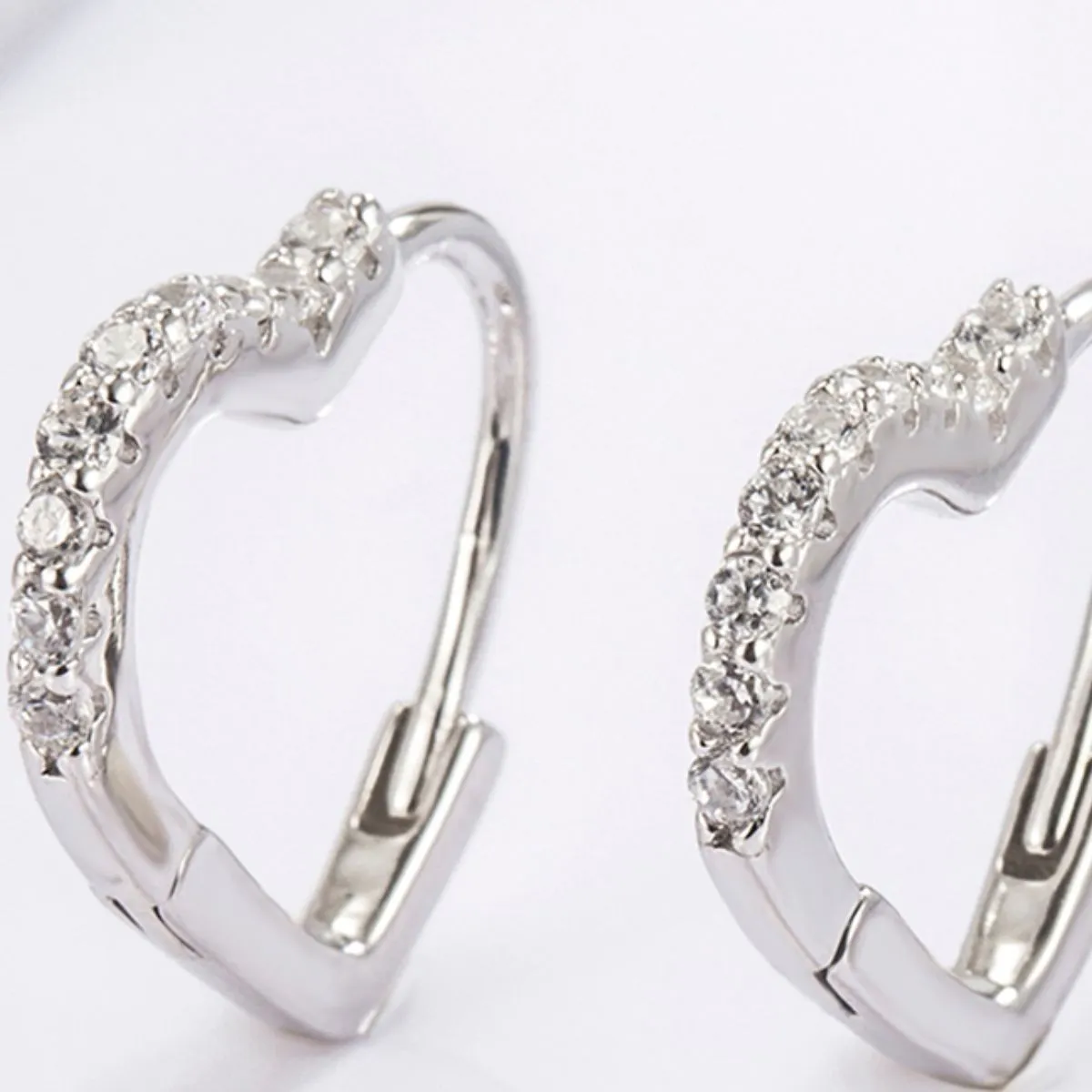 925 Serling Silver Zircon Heart Shape Earrings sold by Charming Charlie product image thumbnail 5