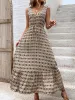 Printed V-Neck Tie Waist Midi Dress sold by Charming Charlie