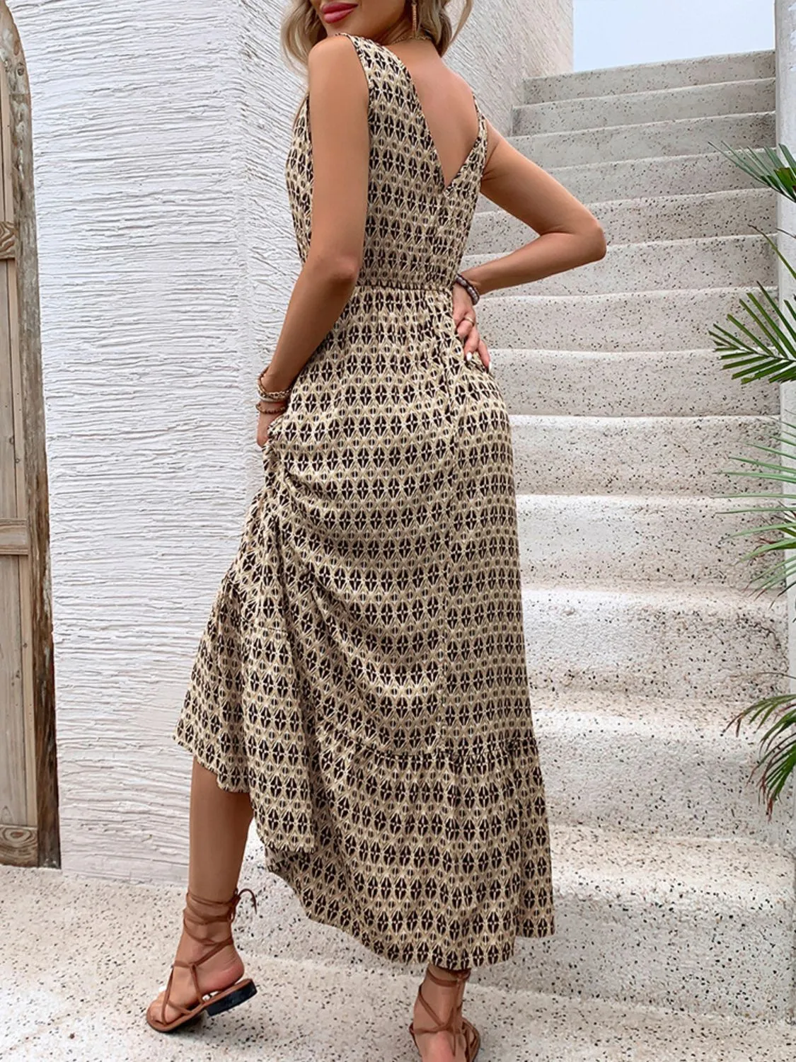 Printed V-Neck Tie Waist Midi Dress sold by Charming Charlie product image thumbnail 2
