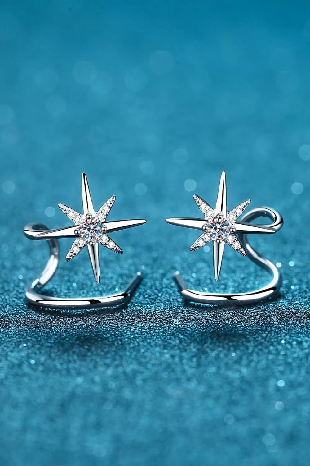 Moissanite Star Rhodium-Plated Earrings sold by Charming Charlie product image thumbnail 3