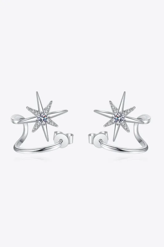 Moissanite Star Rhodium-Plated Earrings sold by Charming Charlie