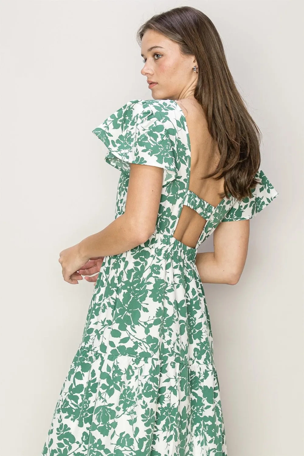 HYFVE Floral Cutout Midi Dress sold by Charming Charlie product image thumbnail 4