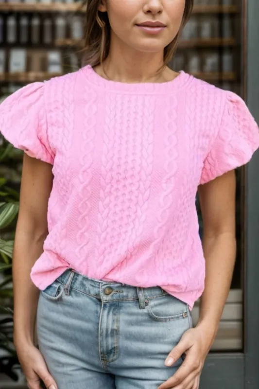 Round Neck Short Sleeve Blouse sold by Charming Charlie