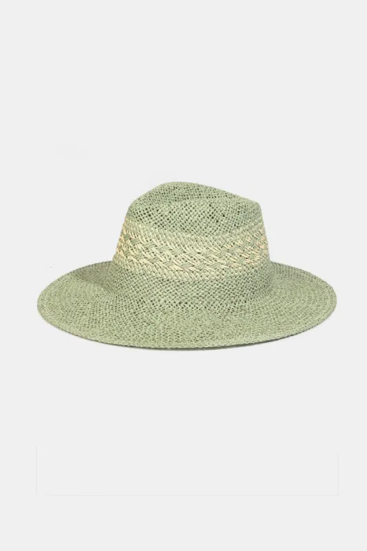 Fame Contrast Wide Brim Straw Hat sold by Charming Charlie
