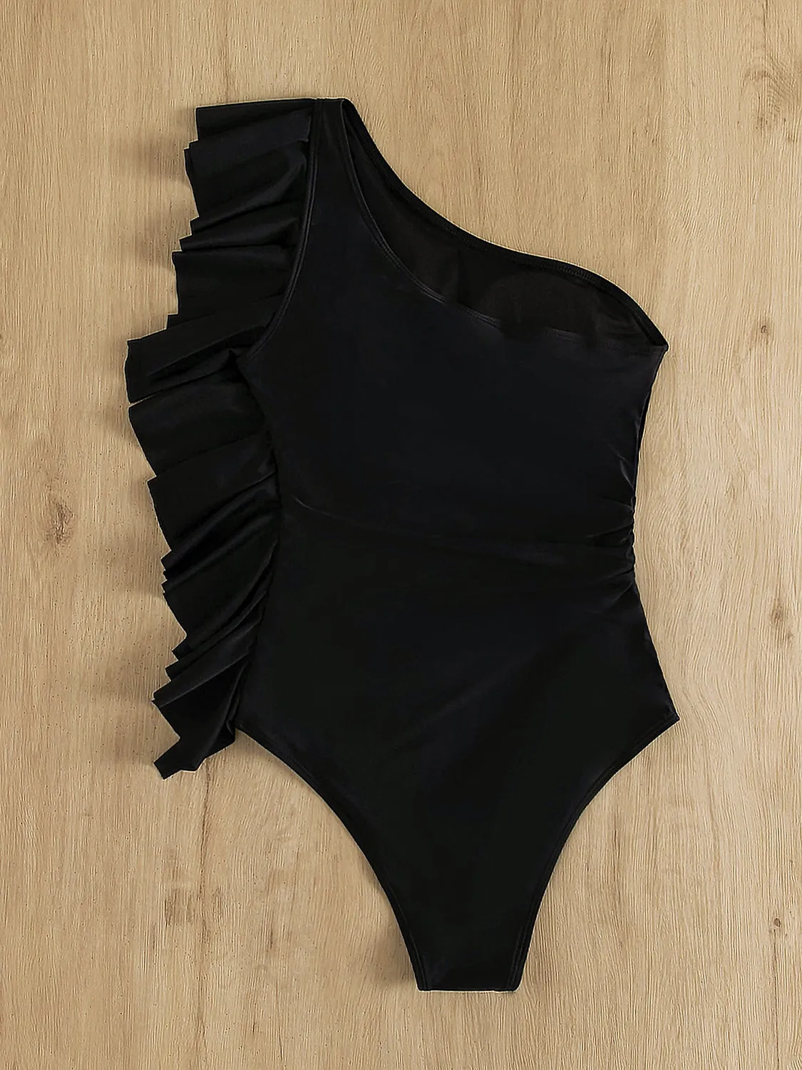 Ruffled Single Shoulder One-Piece Swimwear sold by Charming Charlie product image thumbnail 3