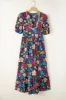 Printed Notched Puff Sleeve Midi Dress sold by Charming Charlie