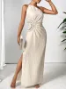 Slit One Shoulder Sleeveless Maxi Dress sold by Charming Charlie