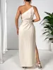 Slit One Shoulder Sleeveless Maxi Dress sold by Charming Charlie