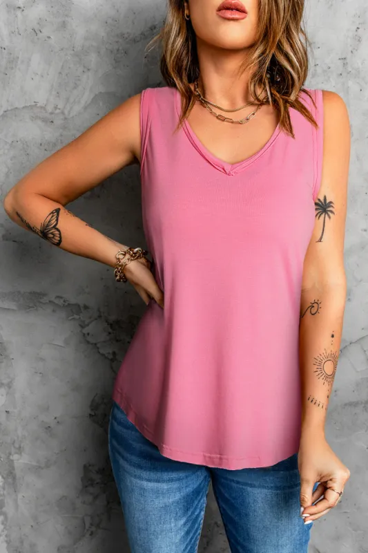 Round Neck Wide Strap Tank sold by Charming Charlie