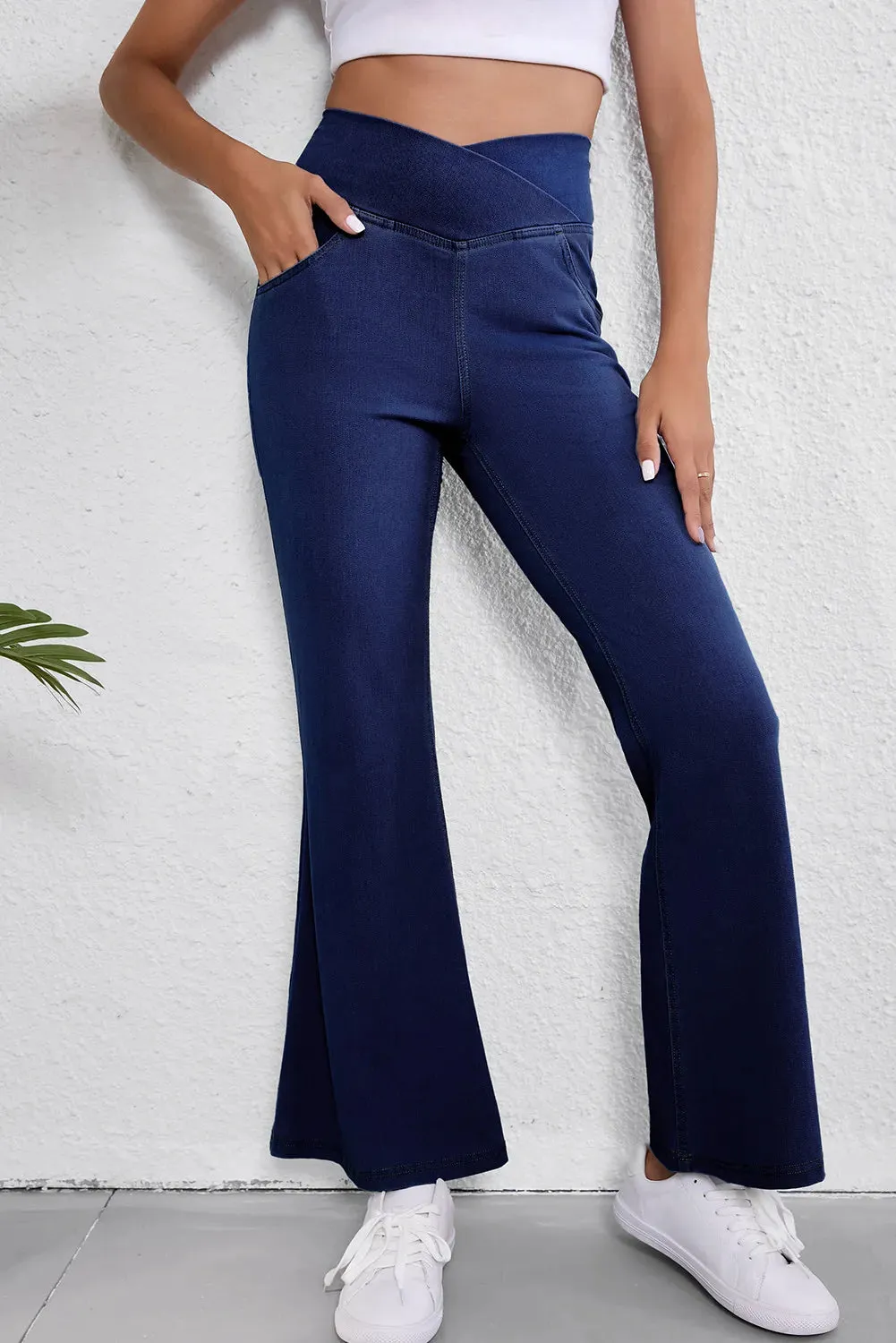 Asymmetric Waist Flare Jeans sold by Charming Charlie