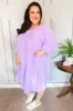 Love Found Lilac Square Neck Smocked Dress sold by Charming Charlie