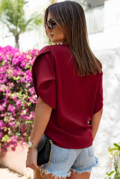 V-Neck Petal Sleeve Blouse sold by Charming Charlie product image thumbnail 2