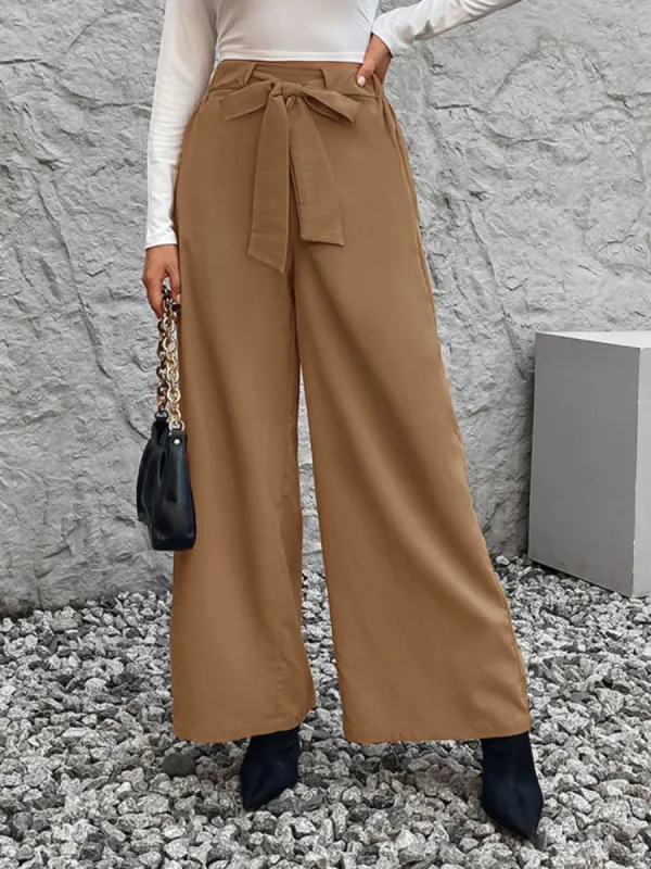 Tied High Waist Wide Leg Pants sold by Charming Charlie
