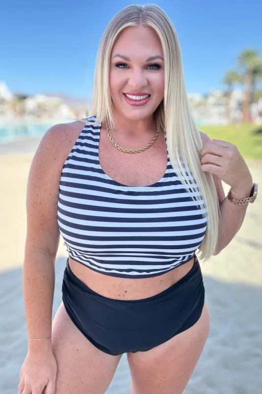 Cayman Islands Striped Swim Top sold by Charming Charlie