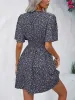 Printed V-Neck Half Sleeve Mini Dress sold by Charming Charlie