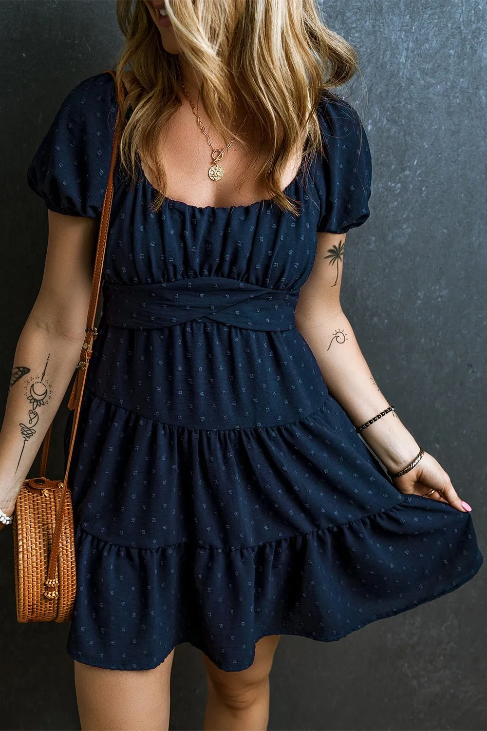 Swiss Dot Short Sleeve Mini Dress sold by Charming Charlie product image thumbnail 2