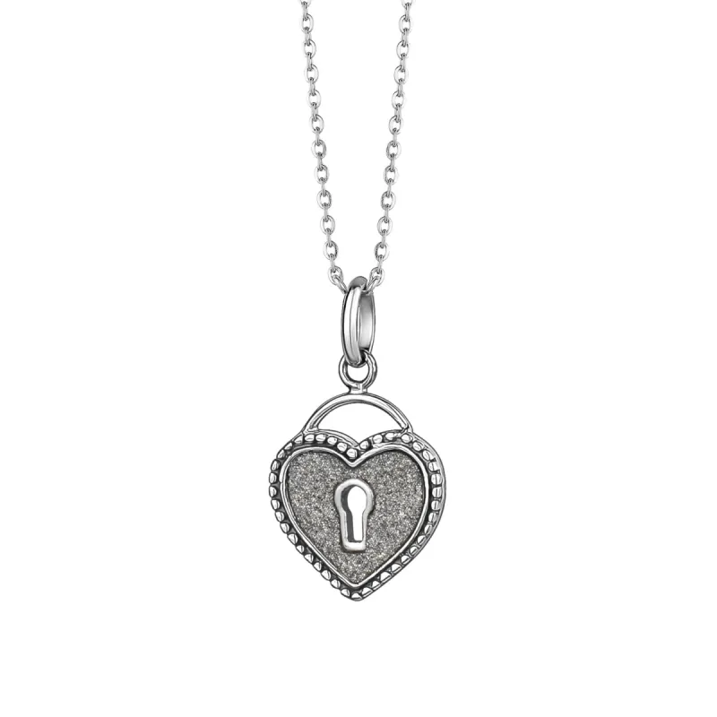 GL Creations- Sterling Silver Stardust Heart Lock Pendant sold by Charming Charlie