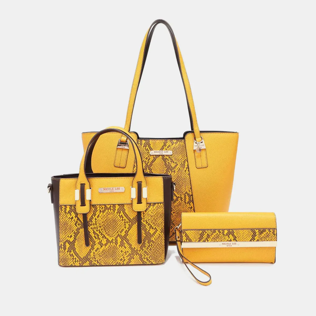 Nicole Lee USA 3-Piece Snake Print Handbag Set sold by Charming Charlie product image thumbnail 2