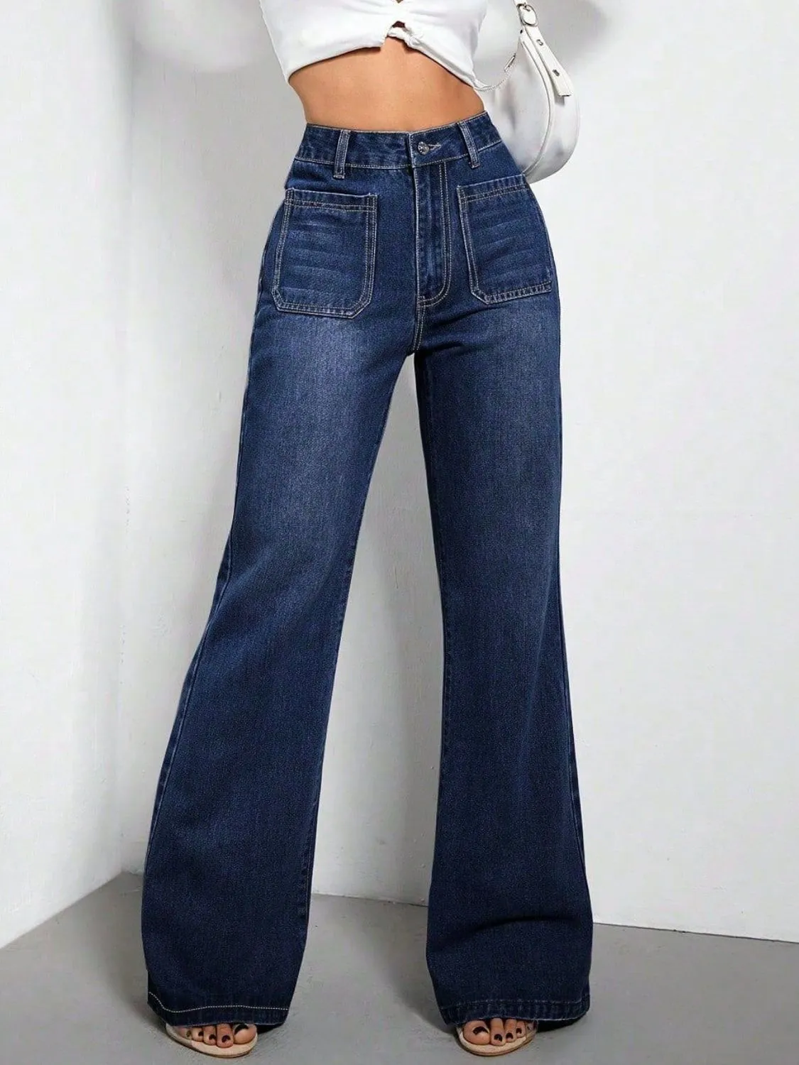 High Waist Bootcut Jeans with Pockets sold by Charming Charlie product image thumbnail 5