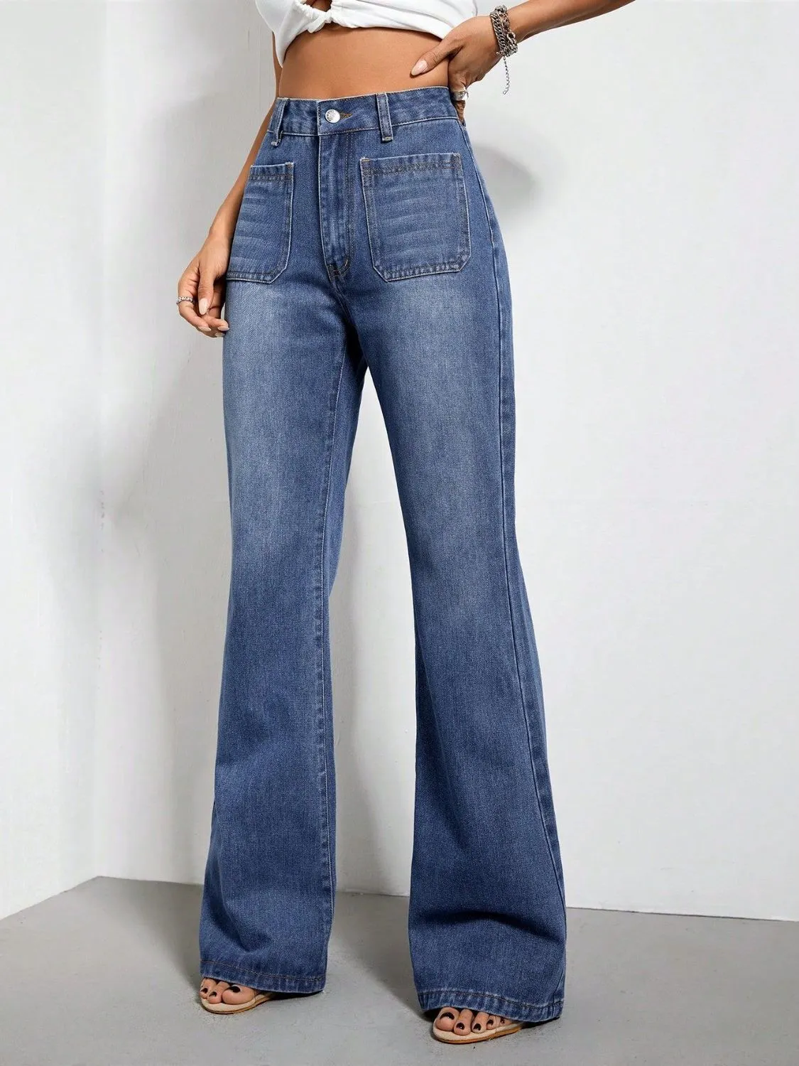 High Waist Bootcut Jeans with Pockets sold by Charming Charlie product image thumbnail 3
