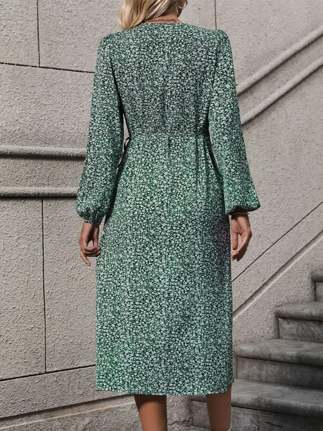 Printed Surplice Long Sleeve Midi Dress sold by Charming Charlie product image thumbnail 2