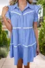 Ruffled Button Up Cap Sleeve Mini Dress sold by Charming Charlie