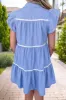 Ruffled Button Up Cap Sleeve Mini Dress sold by Charming Charlie