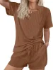 Textured Round Neck Top and Shorts Set sold by Charming Charlie