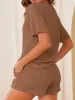 Textured Round Neck Top and Shorts Set sold by Charming Charlie