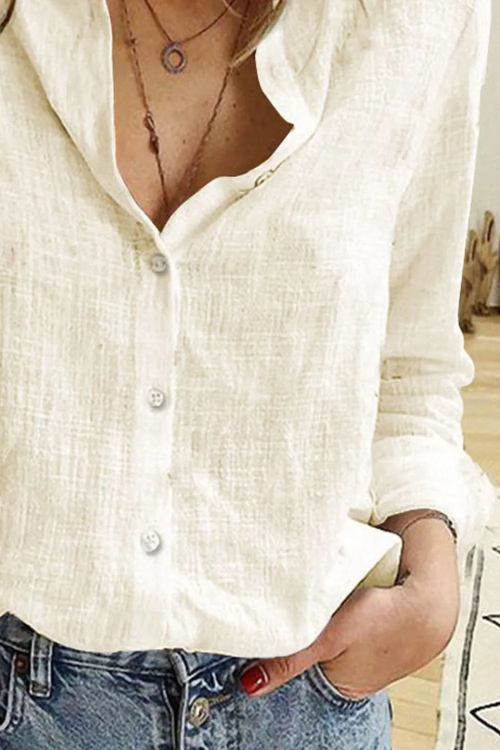 Button Up Long Sleeve Shirt sold by Charming Charlie product image thumbnail 2