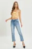 RISEN Full Size High Rise Distressed Cropped Straight Jeans sold by Charming Charlie