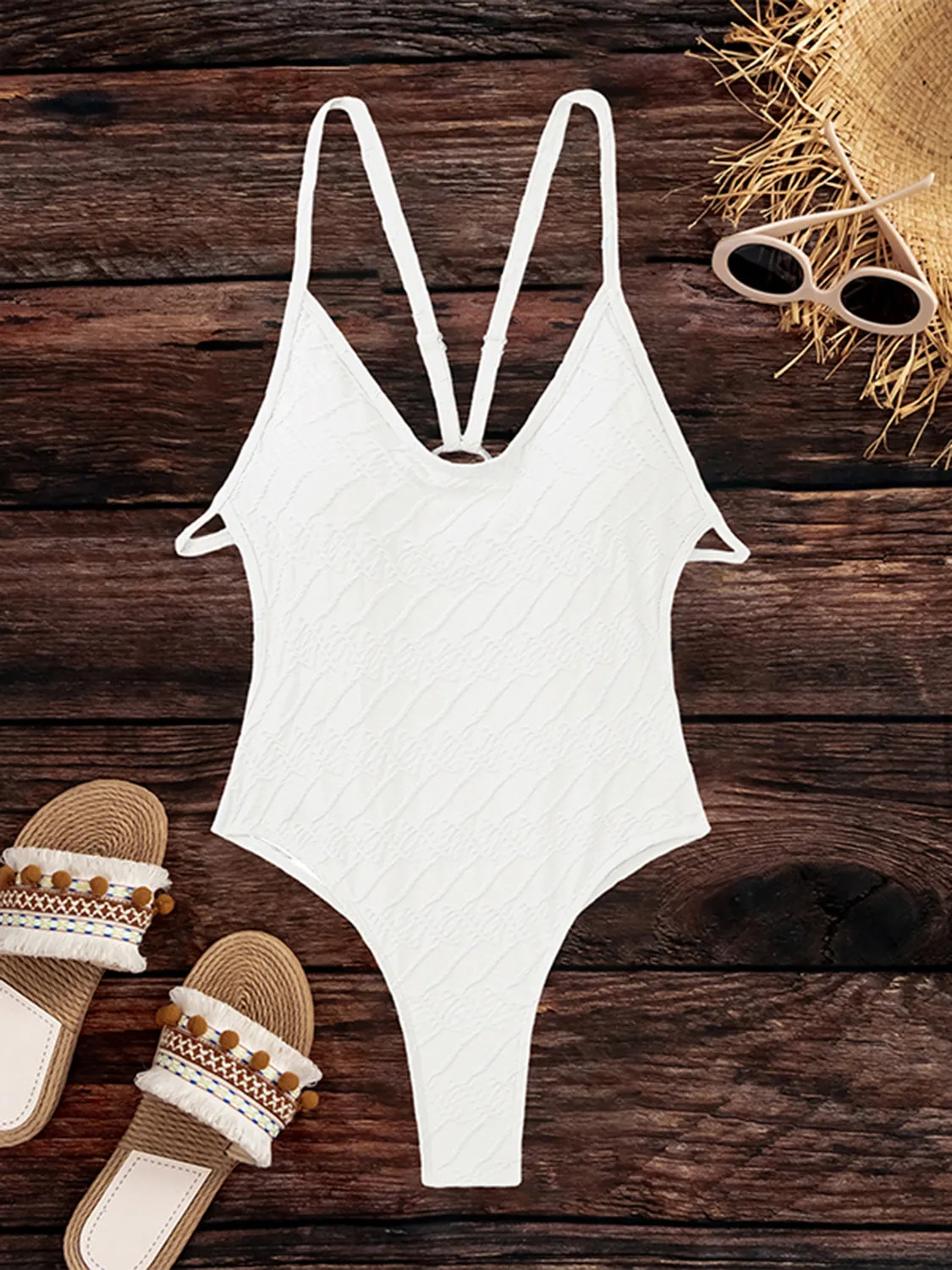 Backless Spaghetti Strap One-Piece Swimwear sold by Charming Charlie product image thumbnail 4