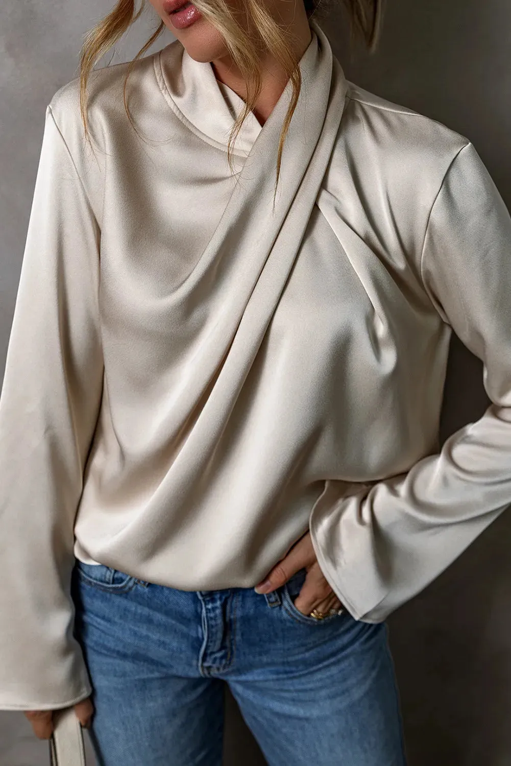 Cutout Ruched Long Sleeve Blouse sold by Charming Charlie product image thumbnail 2
