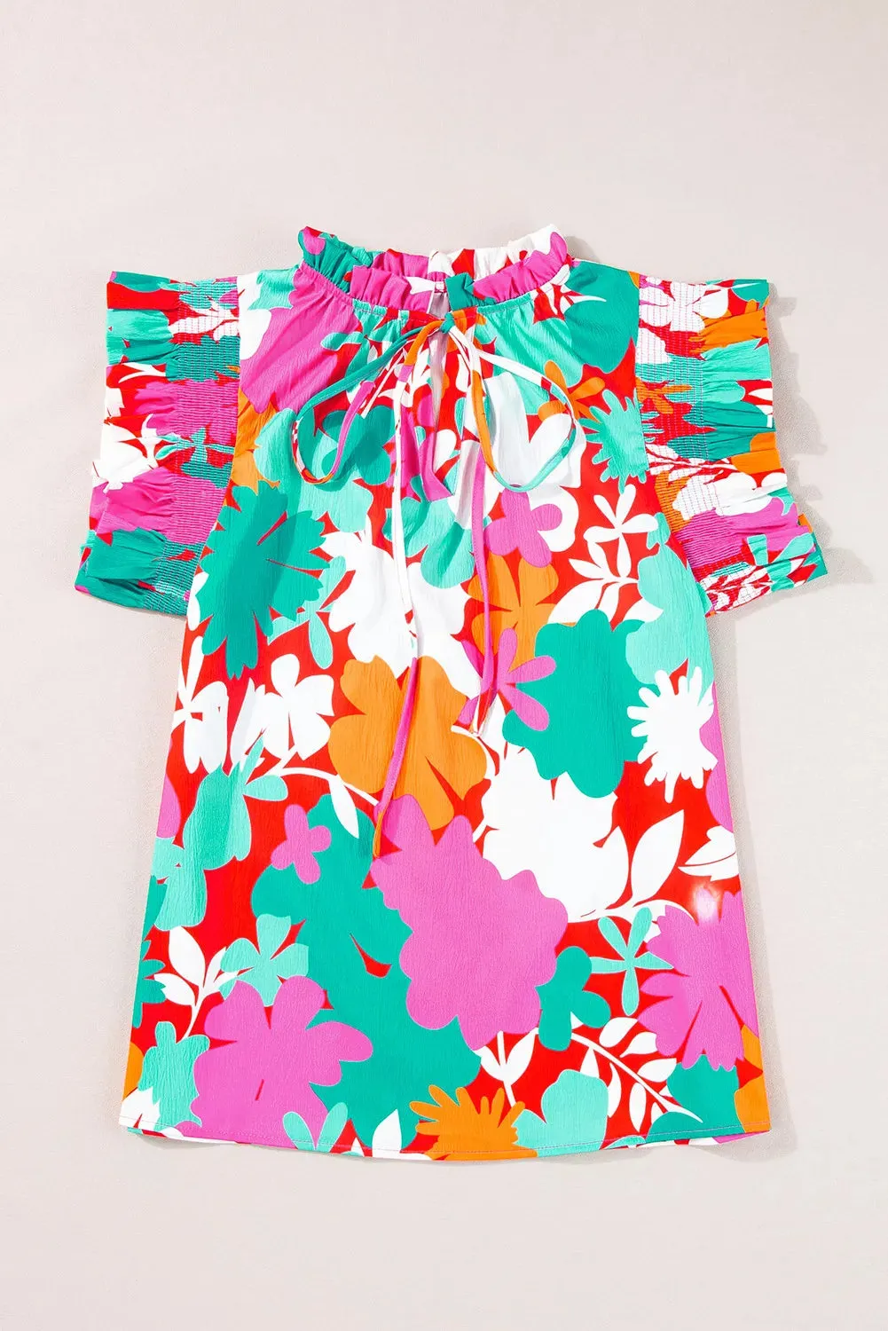 Printed Tie Neck Cap Sleeve Blouse sold by Charming Charlie product image thumbnail 2