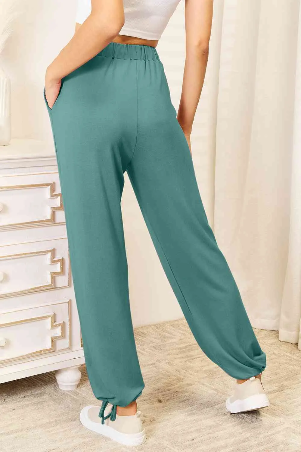 Basic Bae Full Size Soft Rayon Drawstring Waist Pants with Pockets sold by Charming Charlie product image thumbnail 4