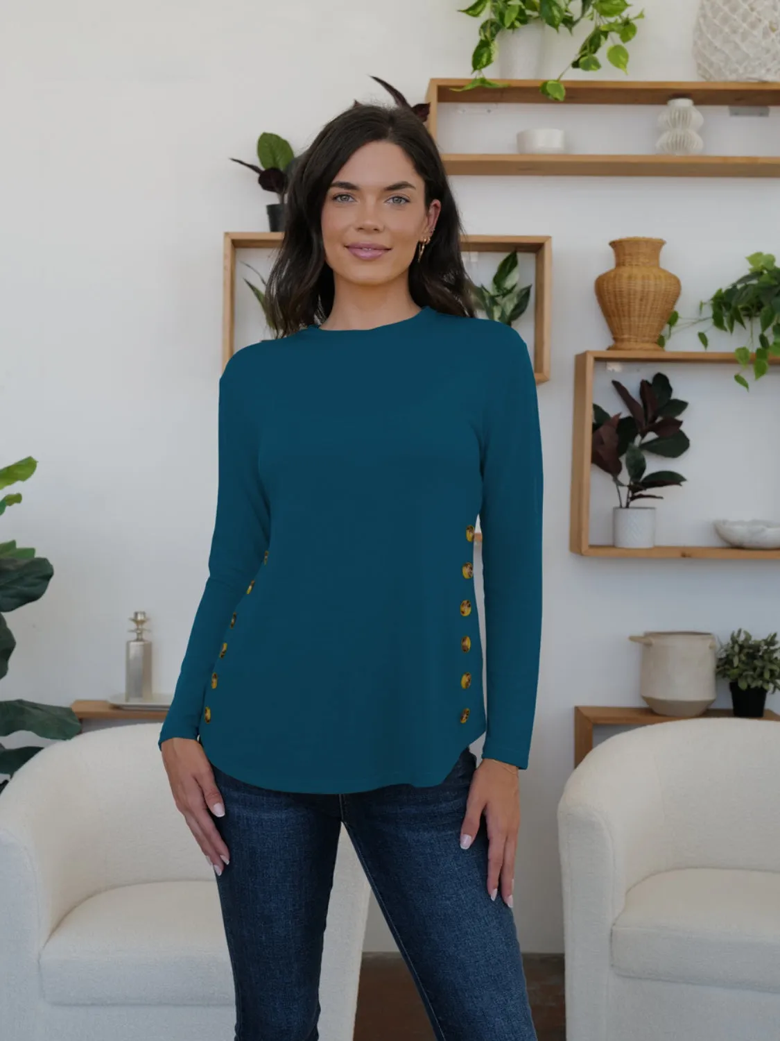 Round Neck Long Sleeve T-Shirt sold by Charming Charlie product image thumbnail 4