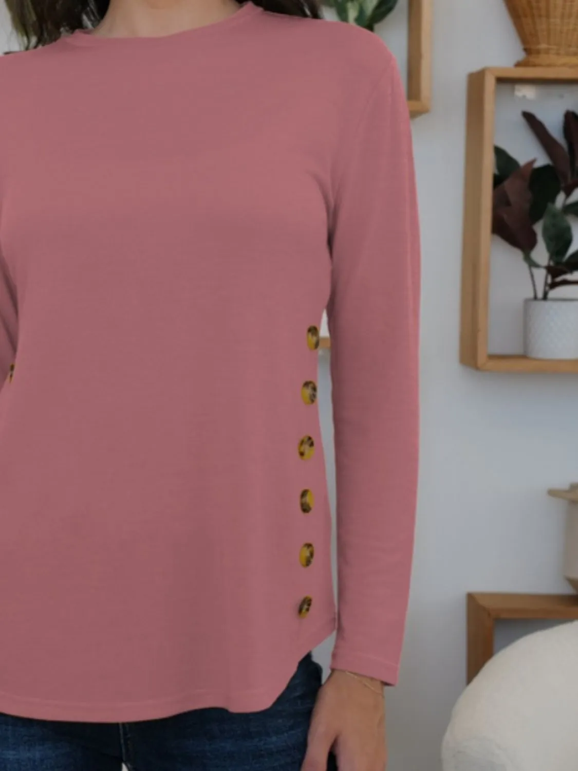 Round Neck Long Sleeve T-Shirt sold by Charming Charlie product image thumbnail 3
