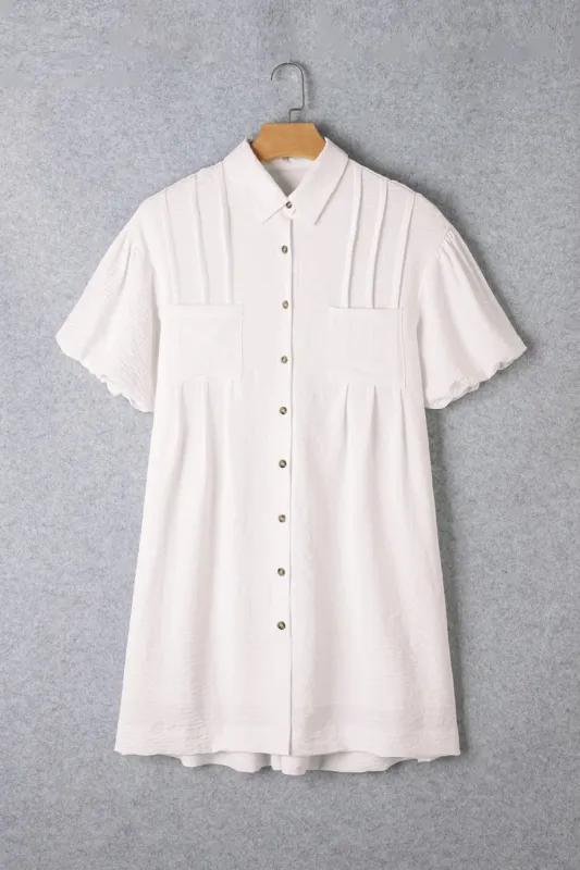 Collared Neck Short Sleeve Mini Dress sold by Charming Charlie