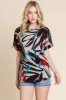 BOMBOM Printed Round Neck Short Sleeve T-Shirt sold by Charming Charlie