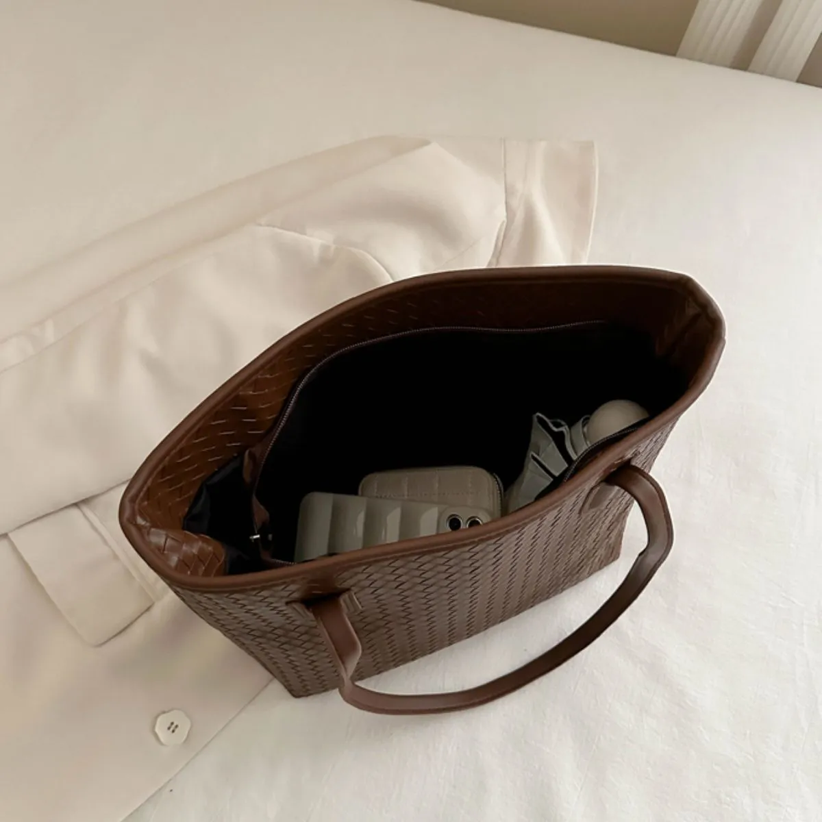 Textured PU Leather Handbag sold by Charming Charlie product image thumbnail 2