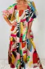 Printed Square Neck Short Sleeve Midi Dress sold by Charming Charlie